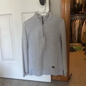 L.L. Bean Gray Quilted Women's Zip-Up Sweater